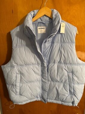 Puffer Puffer Vest Womens Large Light Blue Old Navy